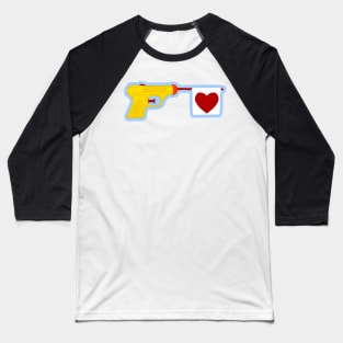 Yellow Heart Gun Baseball T-Shirt